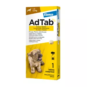 AdTab 56 mg žvýkací tablety pro psy 1,3-2,5 kg 1 tbl