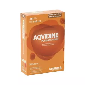 Aqvidine Povidone Iodine 5 x 5 cm 25 ks
