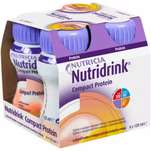 Nutridrink Compact Protein s příchutí broskev a mango por.sol. 4 x 125 ml