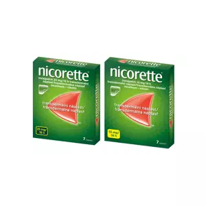 Nicorette® invisipatch 15 mg + Nicorette® invisipatch 25 mg/ 16 h transdermální náplast 2x7 ks