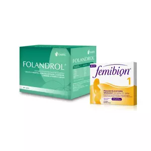 Femibion 1 Plánování a první týdny těhotenství 28 tablet + Folandrol 30 sáčků