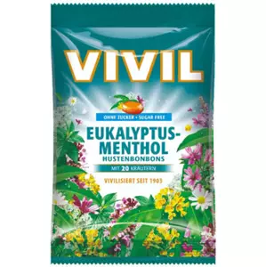 Vivil Eukalyptus-menthol + 20 druhů bylin bez cukru 120 g