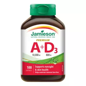 Jamieson Vitamíny A+D 10000/800IU Premium 100 kapslí