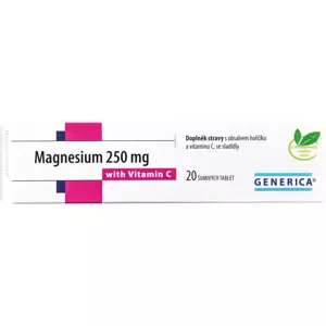 Generica Magnezium 250 mg s vitaminem C 20 tablet