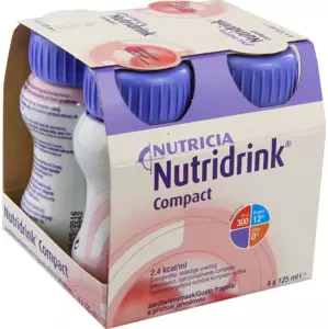 Nutridrink Compact s příchutí jahodovou por.sol. 4 x 125 ml