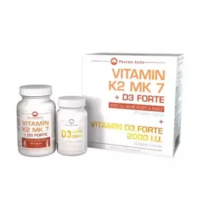 Pharma Activ Vitamín K2 MK-7 + D3 Forte 125 tablet + Vitamín D3 Forte 2000 IU 30 tablet