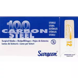 Čepelky skalpelové SURGEON č. 12 sterilní 100 ks