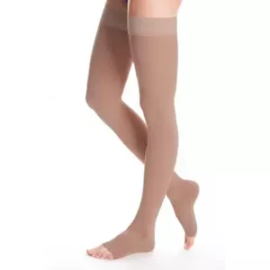 Maxis COMFORT COTTON stehenní punčochy normální bez špice s lemem bronz