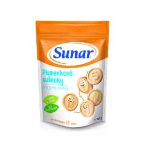 Sunar Písmenkové sušenky pro první zoubky 150 g