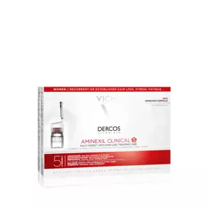Vichy Dercos Aminexil Clinical 5 cílená péče proti vypadávání vlasů pro ženy Mult-Targed Anti-Hair Loss Treating Care 21 x 6 ml