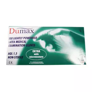 DUMAX vyšetřovací latexové nesterilní pudrové rukavice L 100 ks