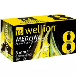 Wellion Medfine jehly inz.pera 0,30 x 8 mm 30G 100 ks